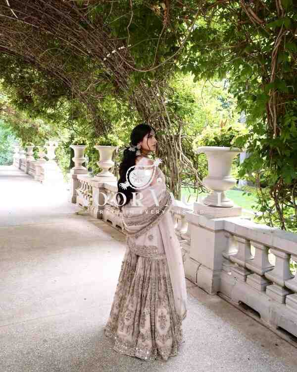 Heavy Faux Georgette Embroidered Top Plazzo and Dupatta Set - Image 2