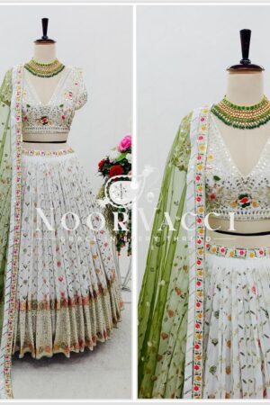 Buy Fox Georgette Embroidered Lehenga Choli with Soft Net Dupatta