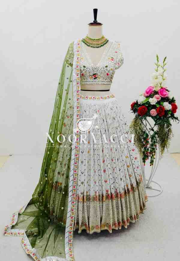 Fox Georgette Embroidered Lehenga Choli with Soft Net Dupatta - Image 3