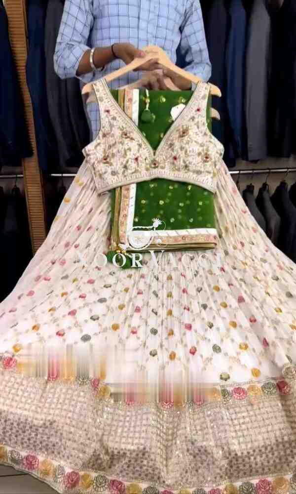 Fox Georgette Embroidered Lehenga Choli with Soft Net Dupatta - Image 7