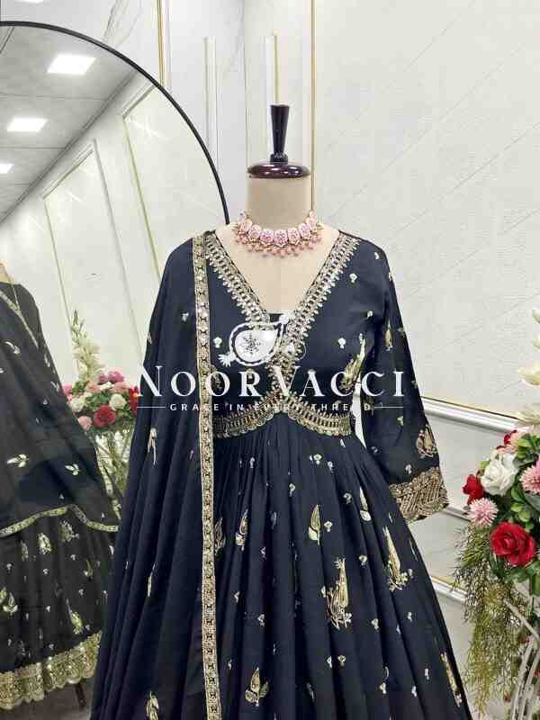 Aliya-Cut Chinon Silk Gown with Pant and Dupatta Set - Image 2