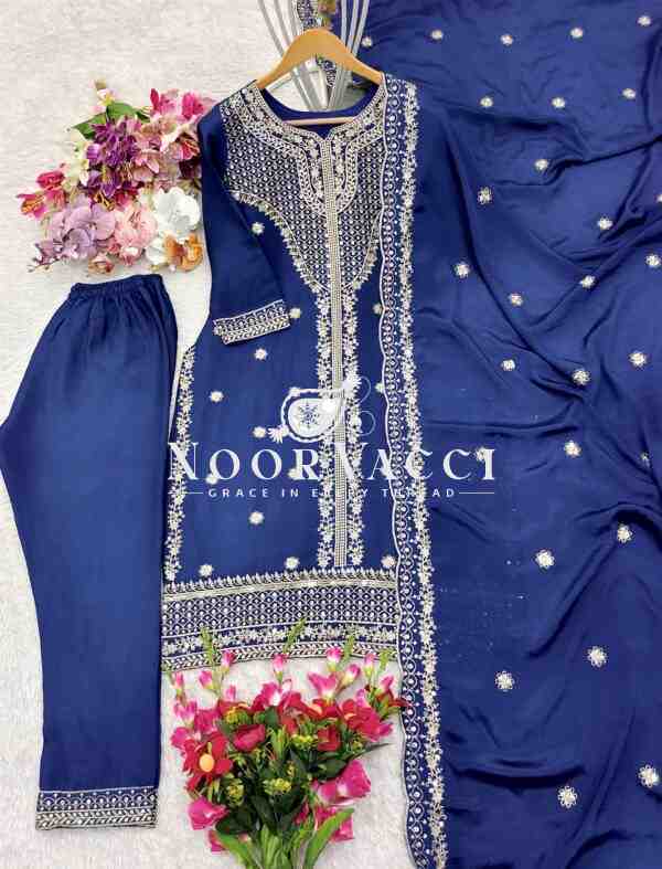 Real Modeling Chinon Silk Top with Pant and Dupatta Set - Image 8