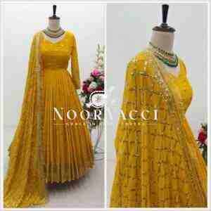 Designer Fox Georgette Gown with Pant and Dupatta Set