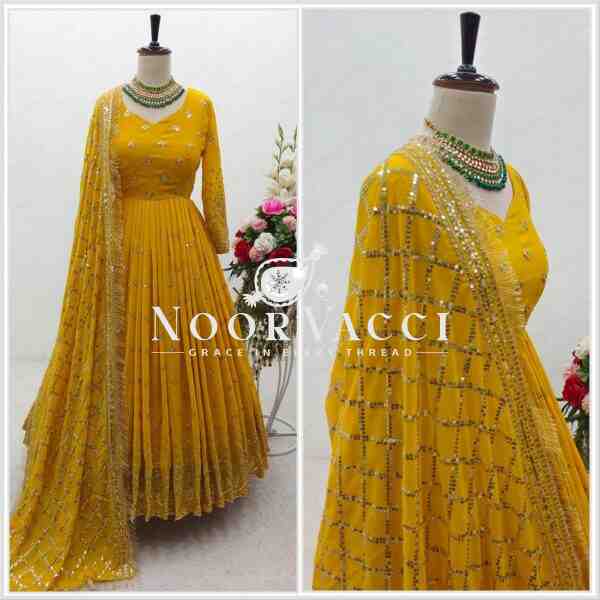 Designer Fox Georgette Gown with Pant and Dupatta Set