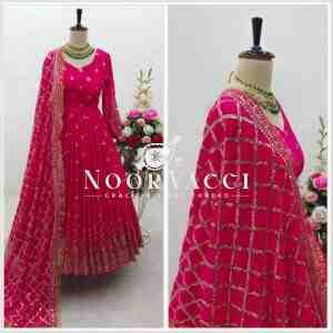 Designer Fox Georgette Gown with Pant and Dupatta Set