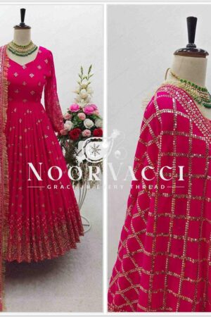 Shop Designer Fox Georgette Gown with Pant and Dupatta Set