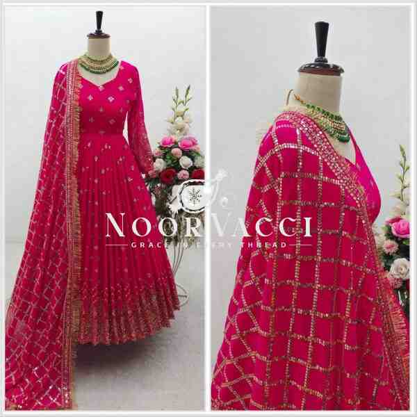 Designer Fox Georgette Gown with Pant and Dupatta Set