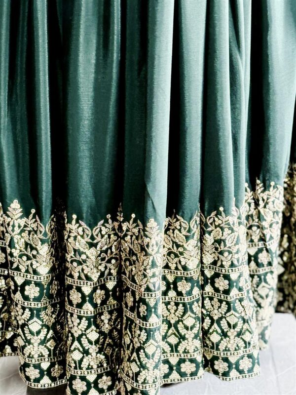 Buy Pure Cinon Silk Embroidered Gown with Pant and Dupatta - Image 9