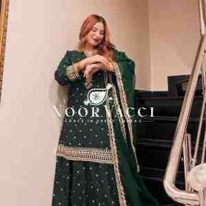 Pure Cinon Silk Embroidered Top with Lehenga and Dupatta Set Fully Stitched Ready To Wea