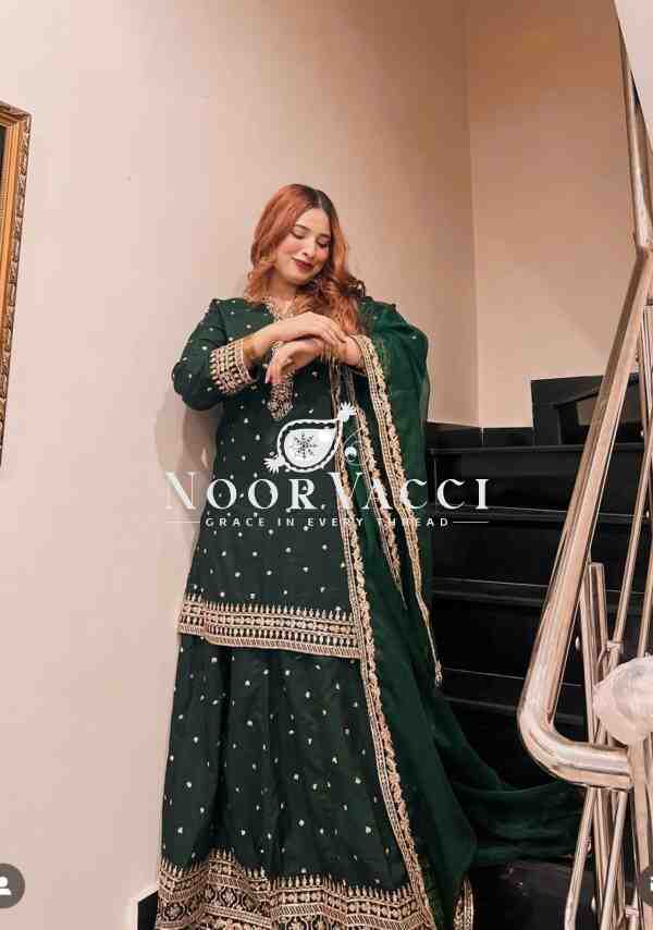 Pure Cinon Silk Embroidered Top with Lehenga and Dupatta Set Fully Stitched Ready To Wea