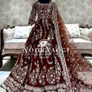 Heavy Chinon Silk Embroidered Gown with Pent and Dupatta Set Fully Stitched Ready To Wear