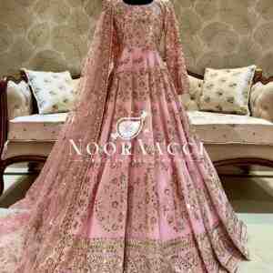 Heavy Chinon Silk Embroidered Gown with Pent and Dupatta Set Fully Stitched Ready To Wear