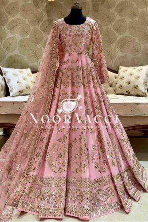Shop Heavy Chinon Silk Embroidered Gown with Pent and Dupatta Set Fully Stitched Ready To Wear