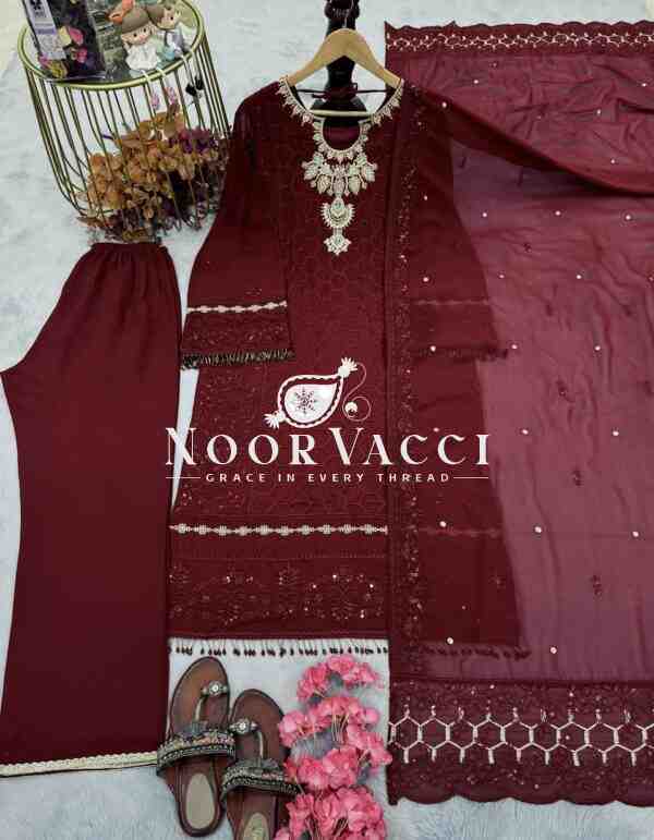 Premium Faux Georgette Embroidered Top Plazzo & Dupatta Set – Party Wear Look - Image 5