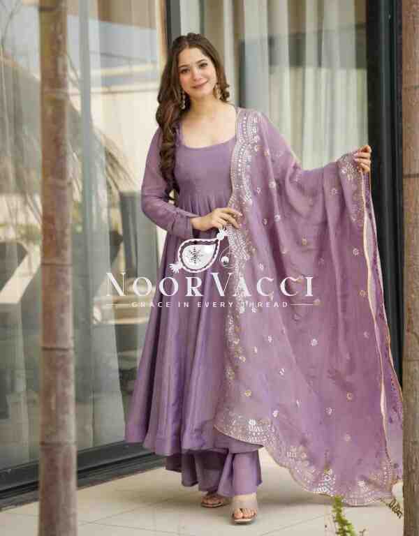 Fandy Silk Designer Gown with Embroidered Dupatta