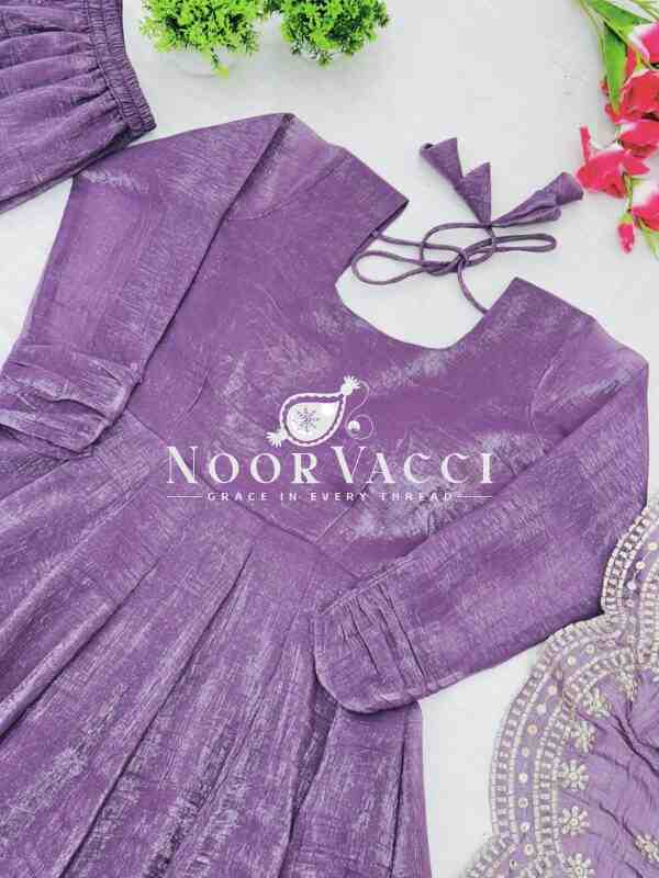 Fandy Silk Designer Gown with Embroidered Dupatta - Image 5