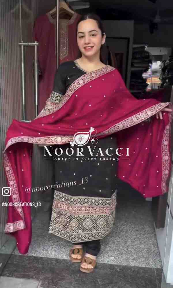 Vichitra Silk Embroidered Top-Pant with Dupatta Set - Image 3