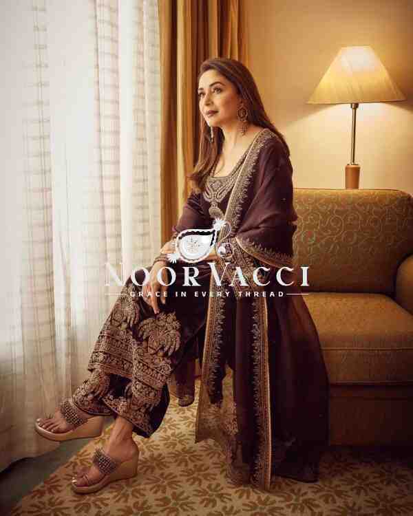 Heavy Embroidered Chinon Silk Top-Bottom & Dupatta Set – Fully Stitched Ready to Wear