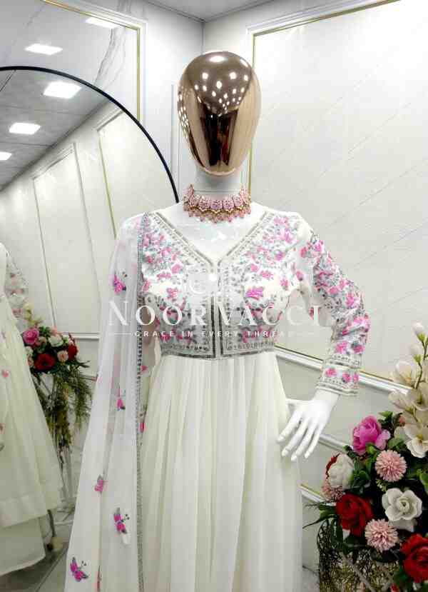 Fox Georgette Gown-Plazzo with Dupatta Set - Image 7