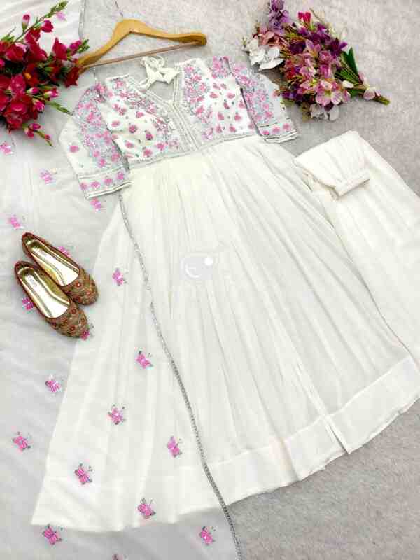 Fox Georgette Gown-Plazzo with Dupatta Set - Image 10