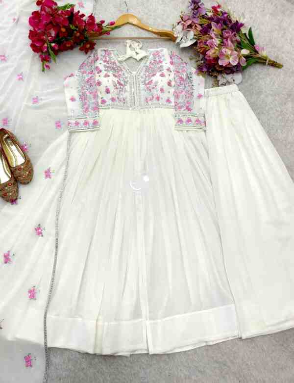 Fox Georgette Gown-Plazzo with Dupatta Set - Image 11