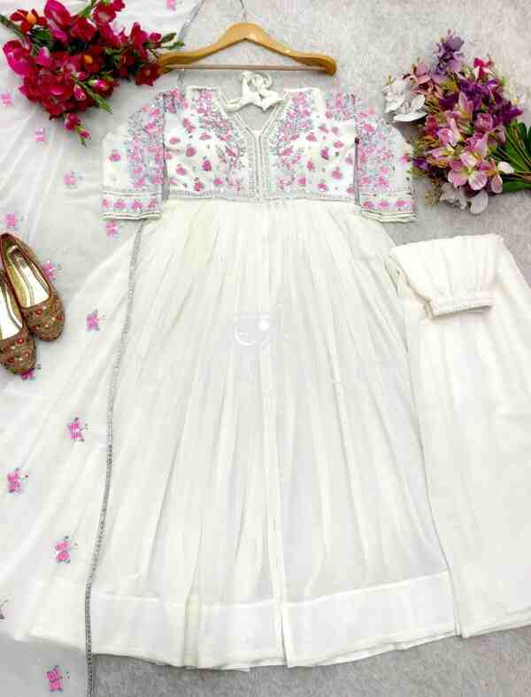 Fox Georgette Gown-Plazzo with Dupatta Set - Image 12