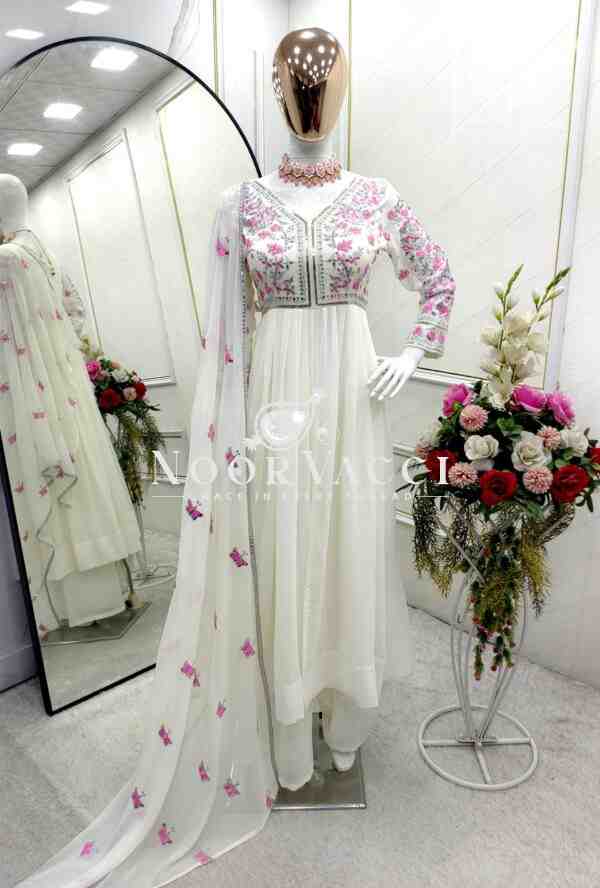 Fox Georgette Gown-Plazzo with Dupatta Set - Image 8