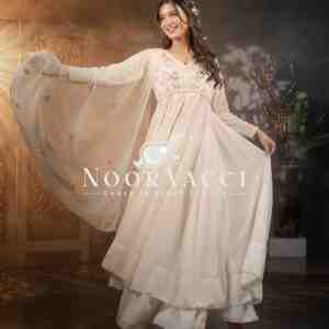 Fox Georgette Gown-Plazzo with Dupatta Set