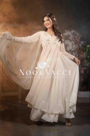 Shop Fox Georgette Gown-Plazzo with Dupatta Set
