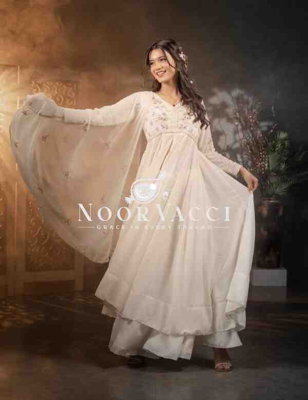 Fox Georgette Gown-Plazzo with Dupatta Set