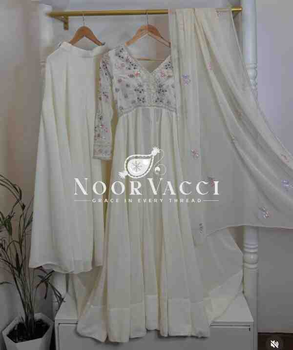 Fox Georgette Gown-Plazzo with Dupatta Set - Image 13