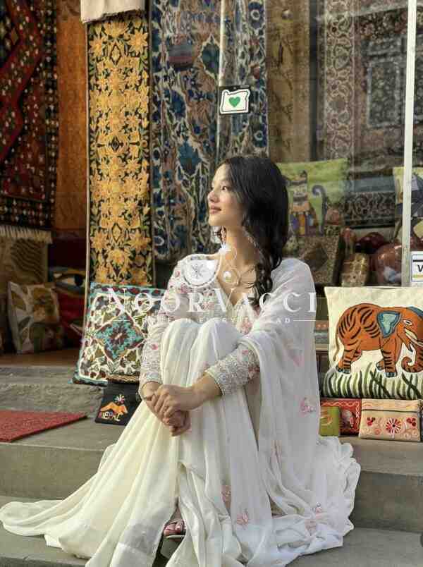 Fox Georgette Gown-Plazzo with Dupatta Set - Image 5