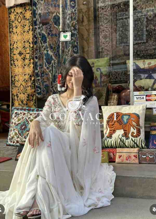 Fox Georgette Gown-Plazzo with Dupatta Set - Image 4