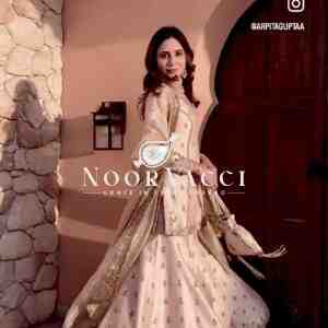 Cinon Silk Embroidered Top Sarara Set with Fancy Dupatta Fully Stitched