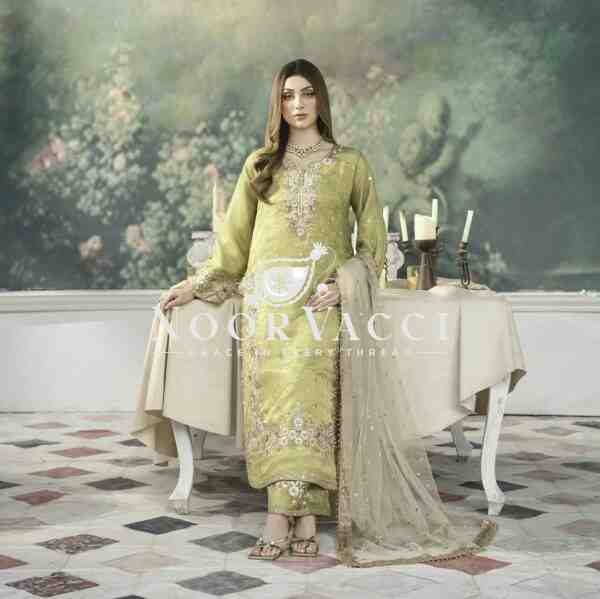 Luxury Designer Jimmy Choo Silk Top Plazzo & Dupatta Set