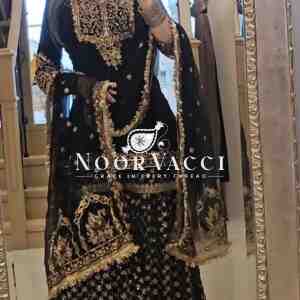 Designer Party Wear Embroidered Top-Plazzo Set with Dupatta