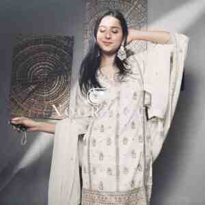 Fox Georgette Embroidered Top Sarara Set with Dupatta Fully Stitched