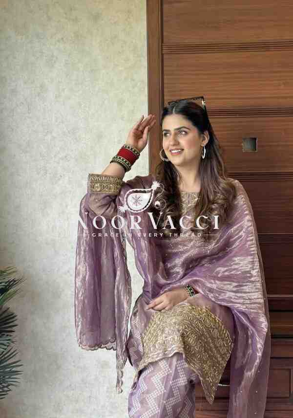 Twin-Tissue Net Embroidered Pant Set with Dupatta Fully Stitched - Image 2