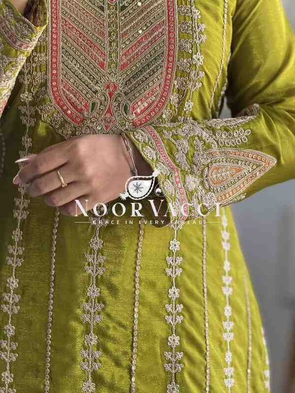 Cinon Silk Embroidered Top with Pant and Dupatta – Fully Stitched - Image 4