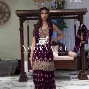 Fox Georgette Embroidered Top Sarara Set with Dupatta Fully Stitched
