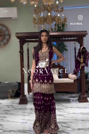 Buy Fox Georgette Embroidered Top Sarara Set with Dupatta Fully Stitched
