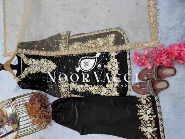 Premium Jimmy Choo Silk Top Plazzo & Dupatta Set - Image 3
