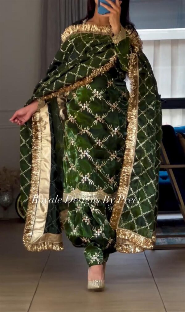 Buy Zimmy-Chu Silk Embroidered Top Patiyala Set with Dupatta Fully Stitched