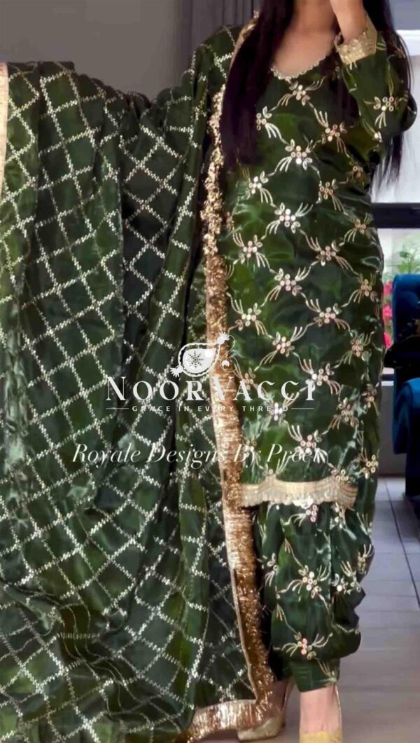 Buy Zimmy-Chu Silk Embroidered Top Patiyala Set with Dupatta Fully Stitched - Image 4