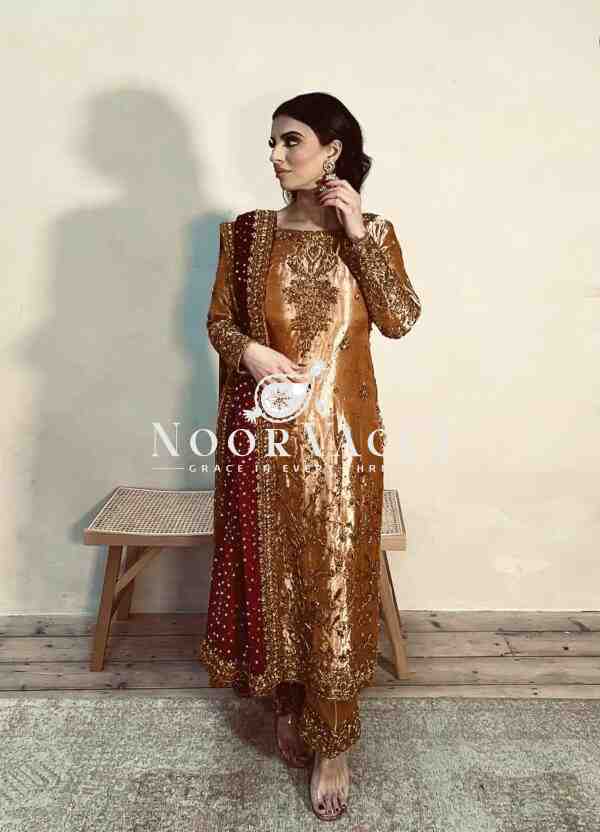 Zimmy-Chu Silk Embroidered Top with Pent and Dupatta Fully Stitched - Image 3
