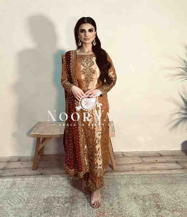 Zimmy-Chu Silk Embroidered Top with Pent and Dupatta Fully Stitched