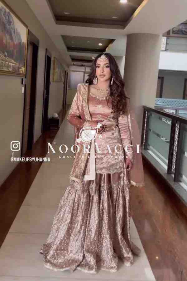 Zimmy-Chu Silk Embroidered Top with Sarara and Dupatta - Image 2