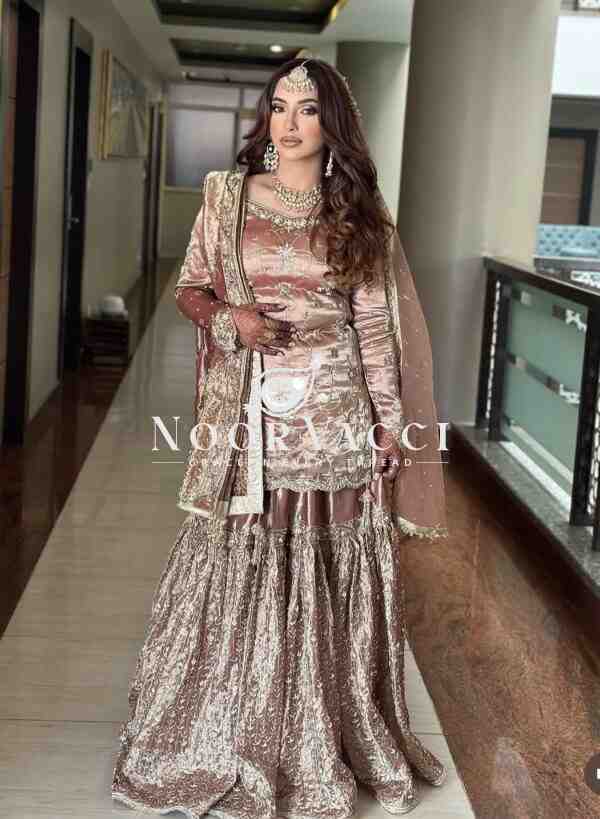 Zimmy-Chu Silk Embroidered Top with Sarara and Dupatta