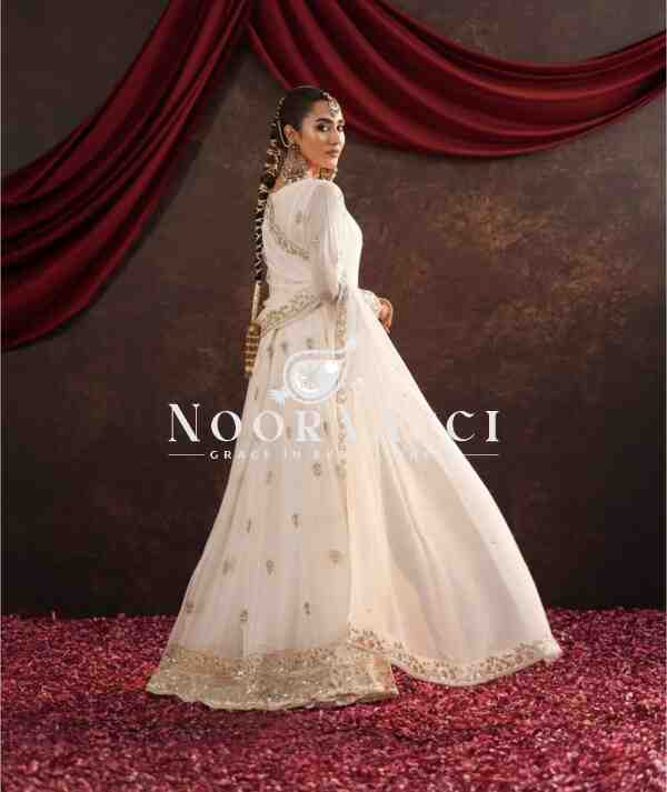 Heavy Fox Georgette Embroidered Gown with Pant and Dupatta – Fully Stitched - Image 2