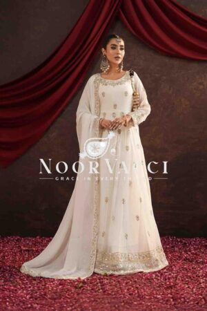 Buy Heavy Fox Georgette Embroidered Gown with Pant and Dupatta – Fully Stitched